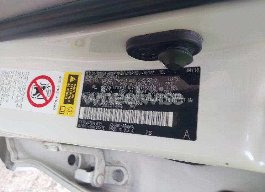 Photo 9 of 2013 Toyota Highlander LIMITED V6 (VIN 5TDYK3EH3DS118446)