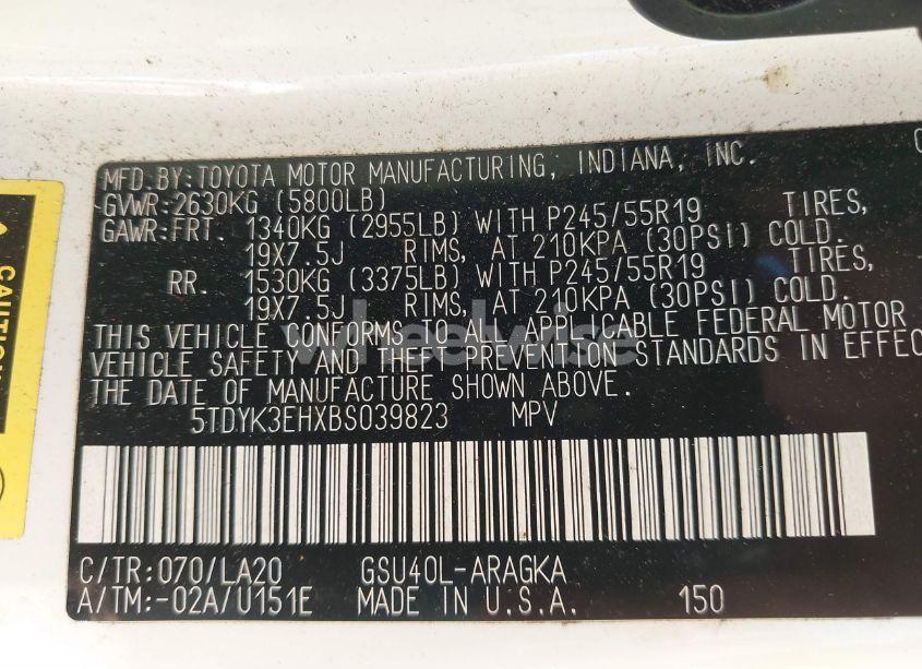 Photo 9 of 2011 Toyota Highlander LIMITED V6 (VIN 5TDYK3EHXBS039823)