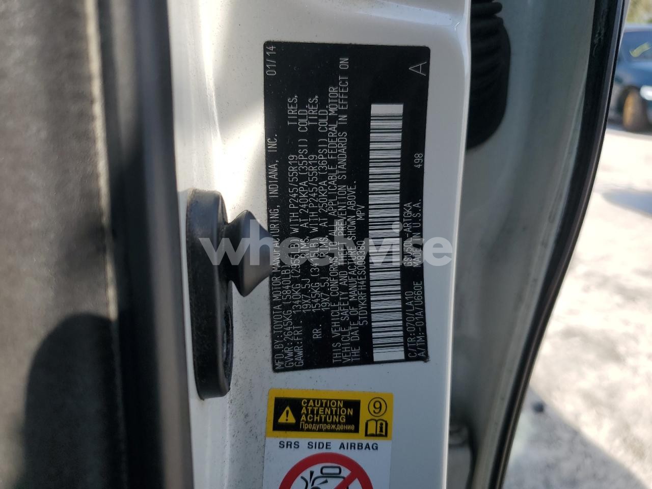 Photo 13 of 2014 TOYOTA HIGHLANDER LIMITED (VIN 5TDYKRFH4ES008380)