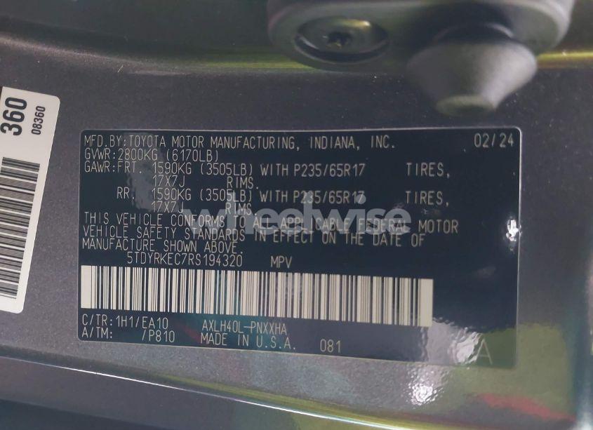 Photo 9 of 2024 Toyota Sienna XLE (VIN 5TDYRKEC7RS194320)