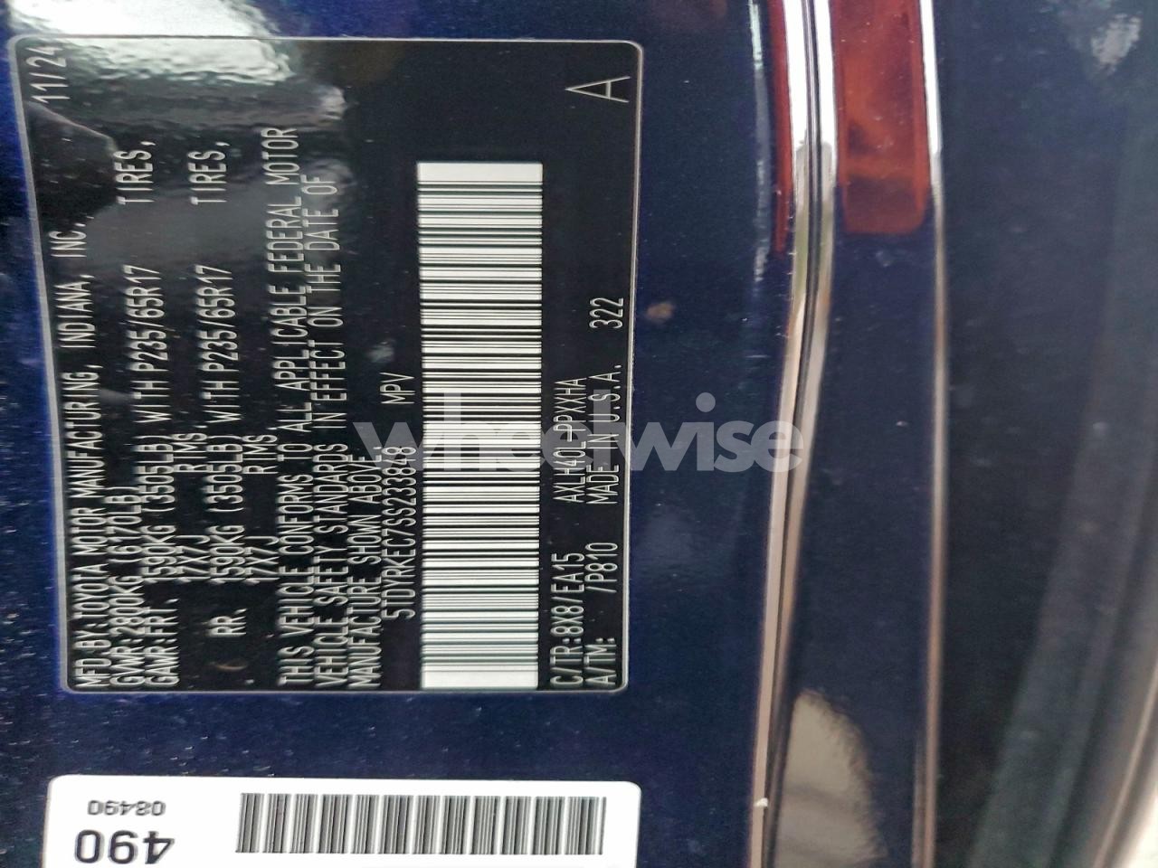 Photo 13 of 2025 TOYOTA SIENNA XLE (VIN 5TDYRKEC7SS233848)