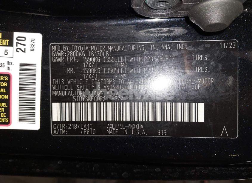 Photo 9 of 2024 Toyota Sienna XLE (VIN 5TDYSKFC0RS115377)