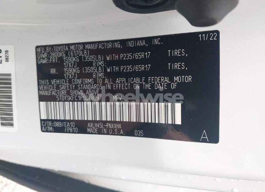 Photo 9 of 2023 Toyota Sienna XLE (VIN 5TDYSKFC1PS078997)