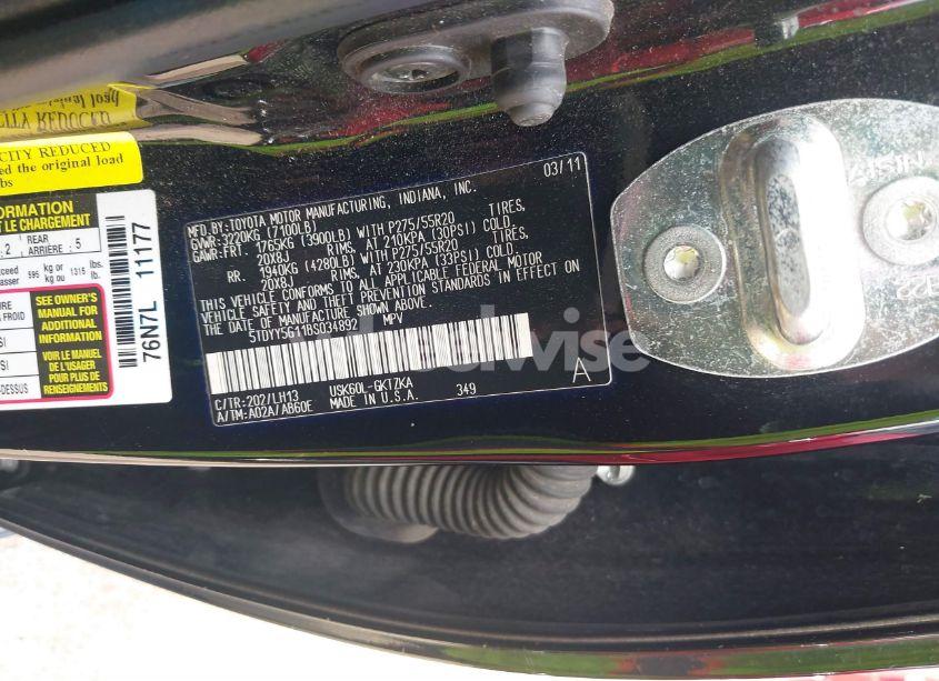 Photo 9 of 2011 Toyota Sequoia PLATINUM 5.7L V8 (VIN 5TDYY5G11BS034892)