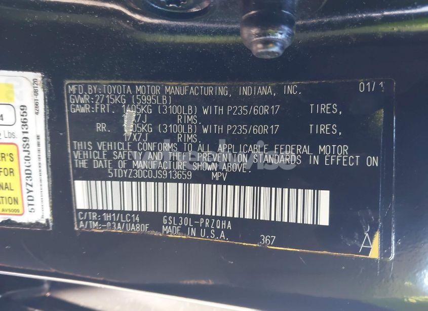 Photo 9 of 2018 Toyota Sienna XLE 8 PASSENGER (VIN 5TDYZ3DC0JS913659)