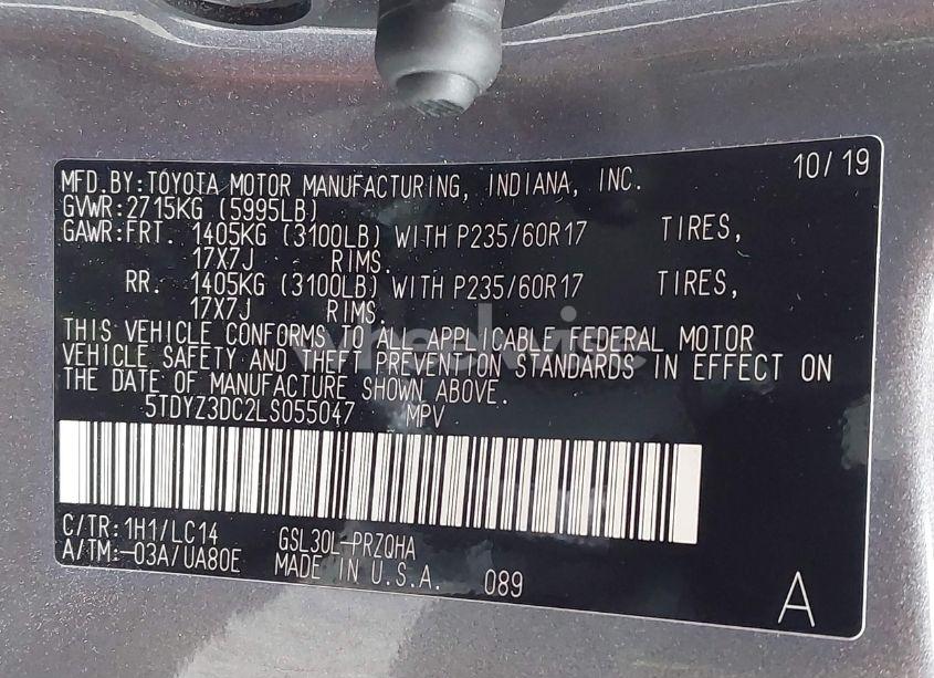 Photo 9 of 2020 Toyota Sienna XLE PREMIUM (VIN 5TDYZ3DC2LS055047)