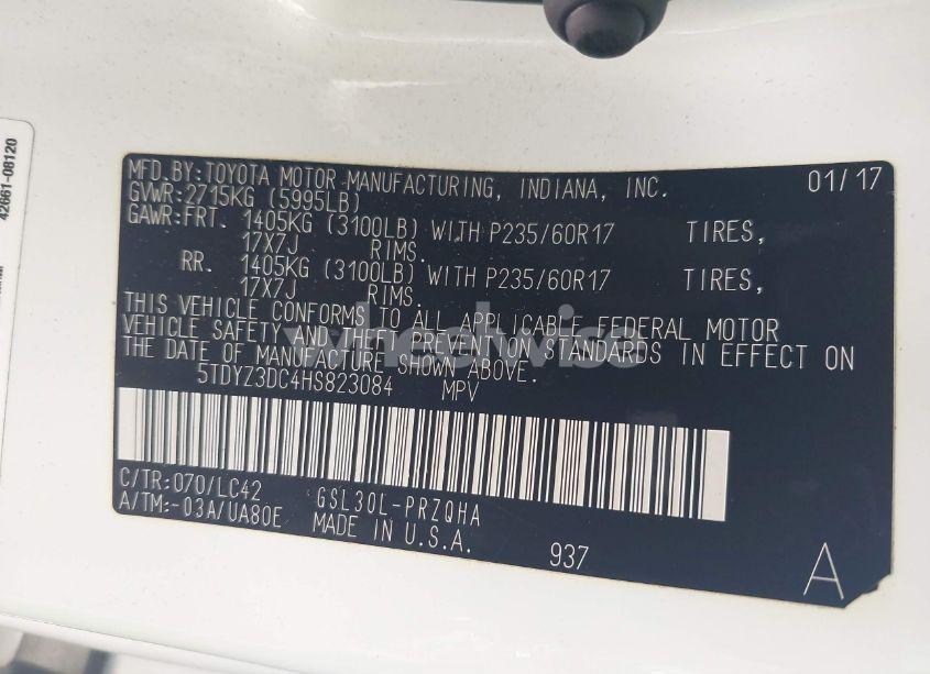 Photo 9 of 2017 Toyota Sienna XLE 8 PASSENGER (VIN 5TDYZ3DC4HS823084)