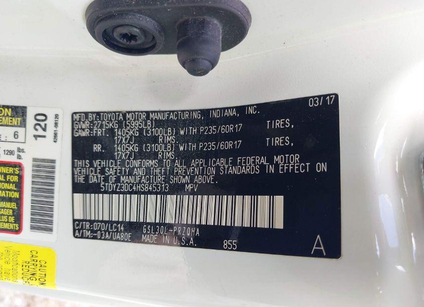 Photo 9 of 2017 Toyota Sienna XLE 8 PASSENGER (VIN 5TDYZ3DC4HS845313)