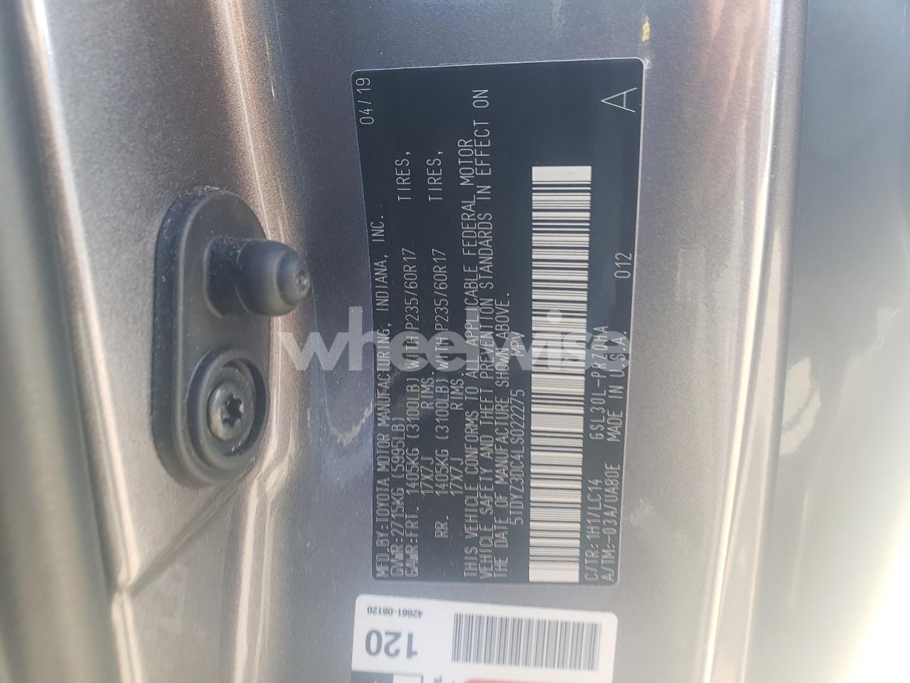 Photo 14 of 2020 TOYOTA SIENNA XLE (VIN 5TDYZ3DC4LS022275)