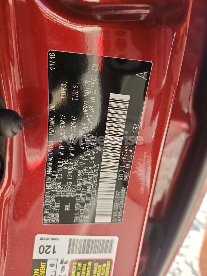 Photo 14 of 2017 TOYOTA SIENNA XLE (VIN 5TDYZ3DC5HS802020)