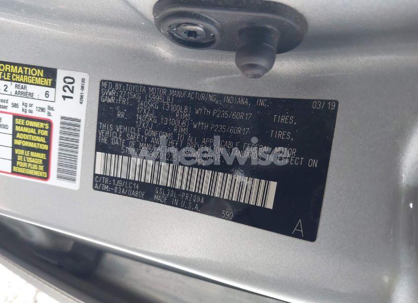 Photo 9 of 2019 Toyota Sienna XLE 8 PASSENGER (VIN 5TDYZ3DC8KS012251)