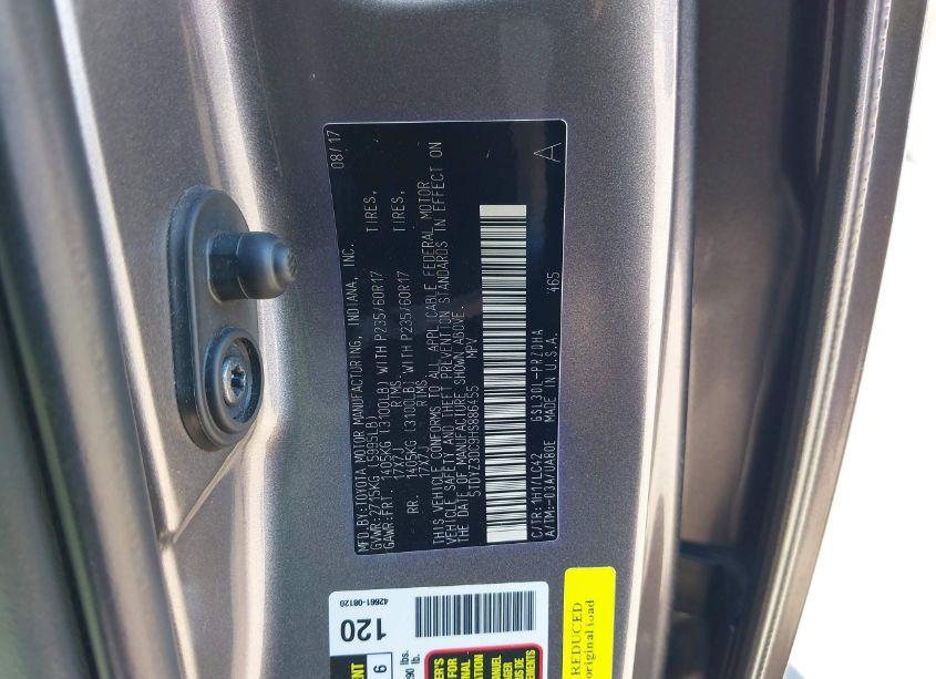 Photo 9 of 2017 Toyota Sienna XLE/LIMITED (VIN 5TDYZ3DC9HS886455)