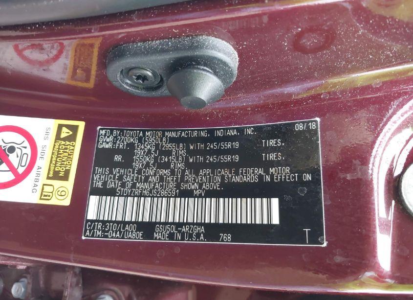 Photo 9 of 2018 Toyota Highlander LIMITED (VIN 5TDYZRFH6JS286591)