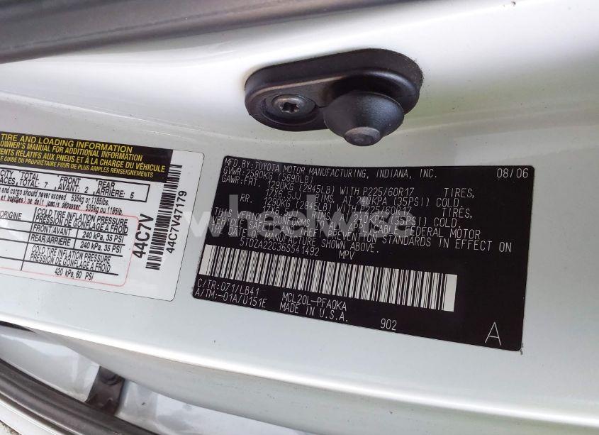 Photo 9 of 2006 Toyota Sienna XLE (VIN 5TDZA22C36S541492)