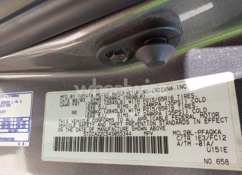 Photo 9 of 2004 Toyota Sienna XLE (VIN 5TDZA22C54S055344)