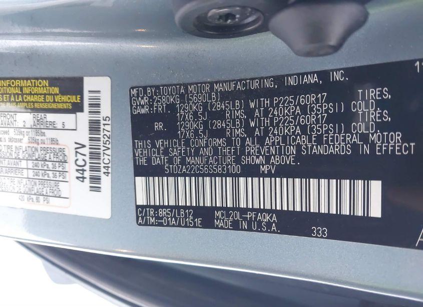 Photo 9 of 2006 Toyota Sienna XLE (VIN 5TDZA22C56S583100)