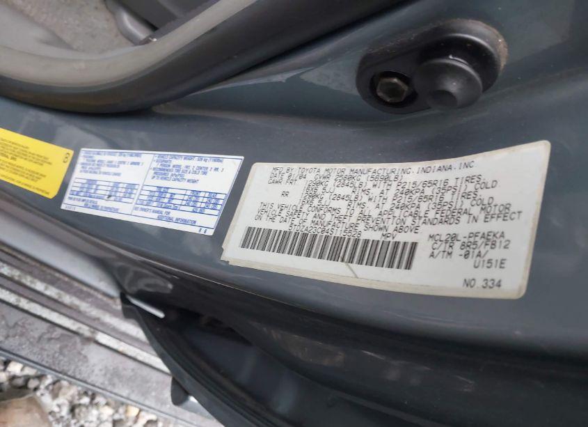 Photo 4 of 2004 Toyota Sienna LE (VIN 5TDZA23C04S115528)