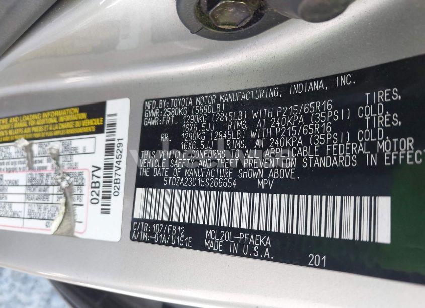 Photo 9 of 2005 Toyota Sienna LE (VIN 5TDZA23C15S266654)