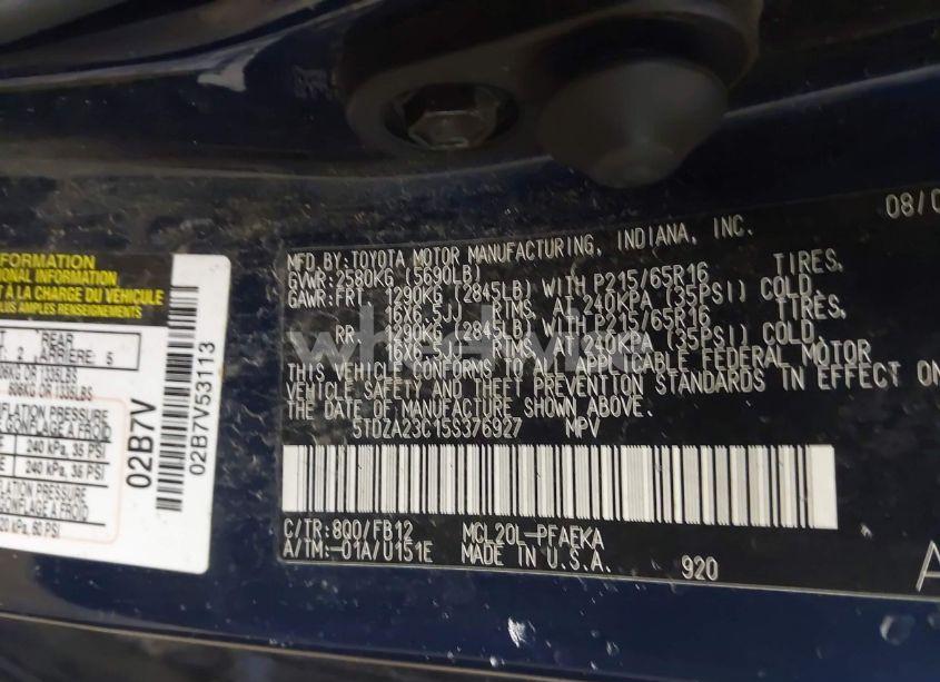 Photo 9 of 2005 Toyota Sienna LE (VIN 5TDZA23C15S376927)