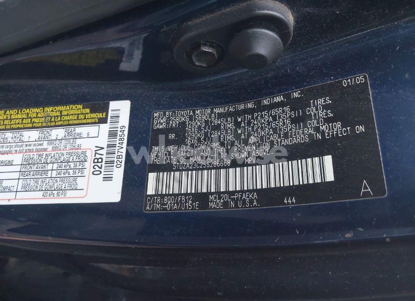 Photo 9 of 2005 Toyota Sienna LE (VIN 5TDZA23C25S286668)