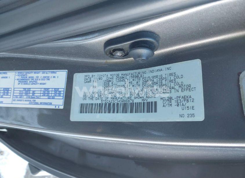 Photo 9 of 2004 Toyota Sienna LE (VIN 5TDZA23C34S086879)