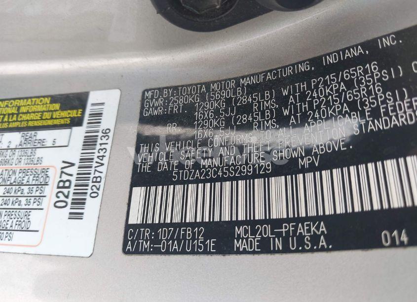 Photo 9 of 2005 Toyota Sienna LE (VIN 5TDZA23C45S299129)