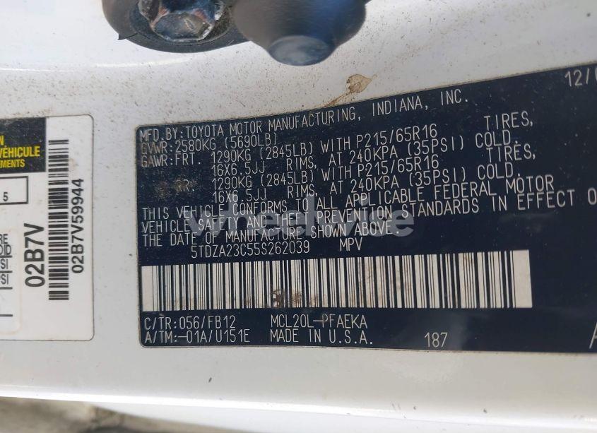 Photo 9 of 2005 Toyota Sienna LE (VIN 5TDZA23C55S262039)