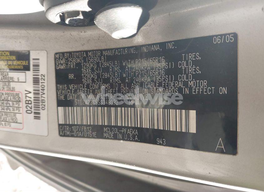 Photo 9 of 2005 Toyota Sienna LE (VIN 5TDZA23C55S348032)