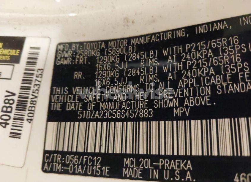 Photo 9 of 2006 Toyota Sienna LE (VIN 5TDZA23C56S457883)