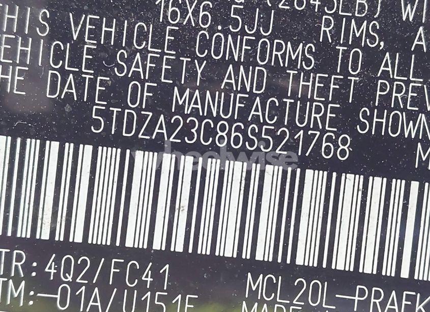 Photo 9 of 2006 Toyota Sienna LE (VIN 5TDZA23C86S521768)