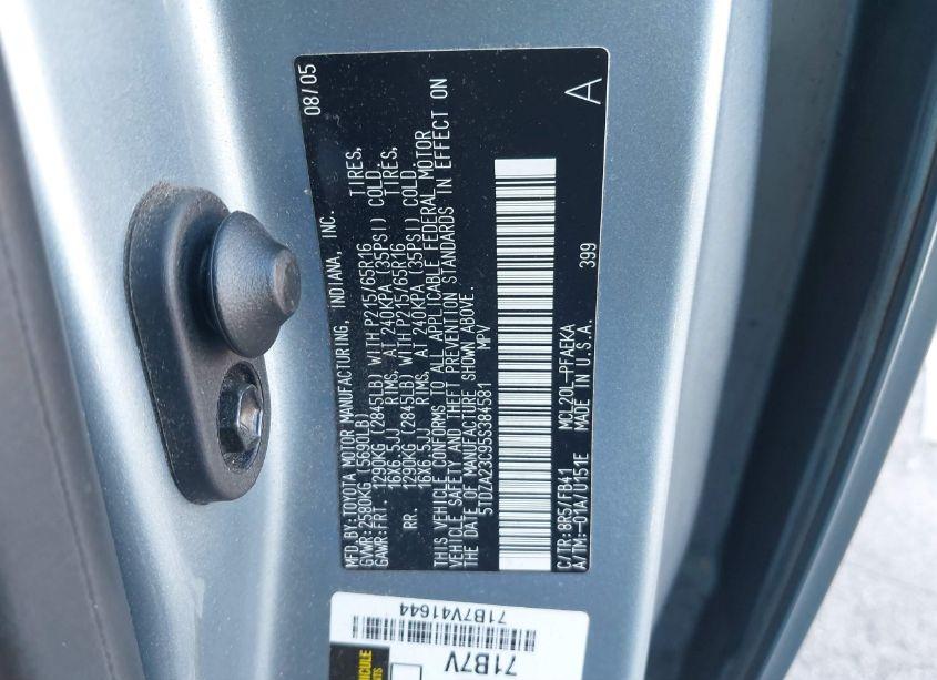 Photo 9 of 2005 Toyota Sienna LE (VIN 5TDZA23C95S384581)