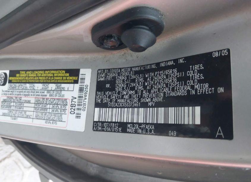 Photo 9 of 2005 Toyota Sienna LE (VIN 5TDZA23CX5S373461)
