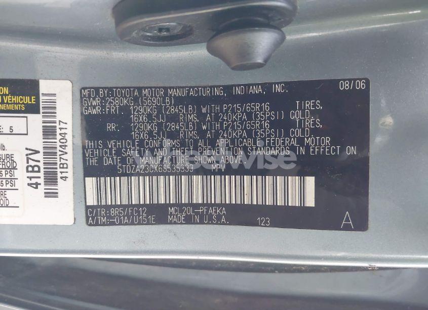Photo 9 of 2006 Toyota Sienna LE (VIN 5TDZA23CX6S535333)