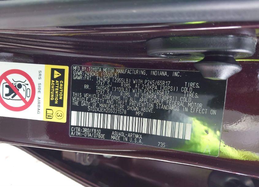 Photo 9 of 2013 Toyota Highlander (VIN 5TDZA3EH2DS031578)