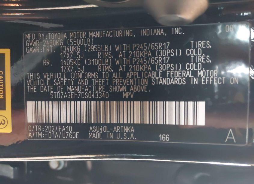 Photo 9 of 2013 Toyota Highlander BASE PLUS (VIN 5TDZA3EH7DS043340)