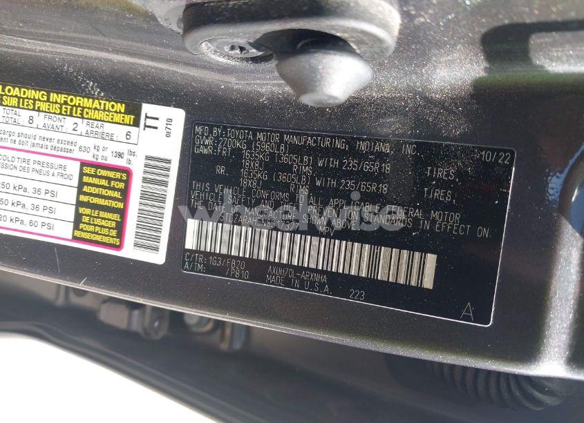 Photo 9 of 2022 Toyota Highlander HYBRID LE (VIN 5TDZARAH5NS517327)