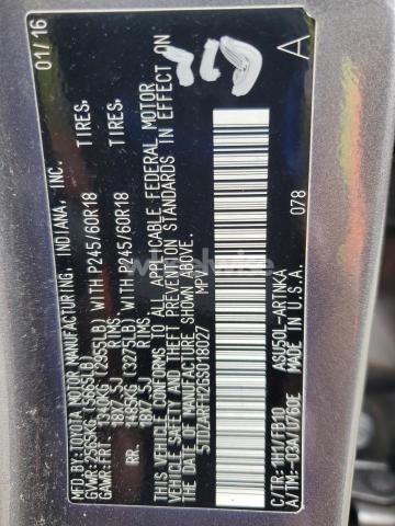 Photo 6 of 2016 TOYOTA HIGHLANDER LE (VIN 5TDZARFH2GS018027)