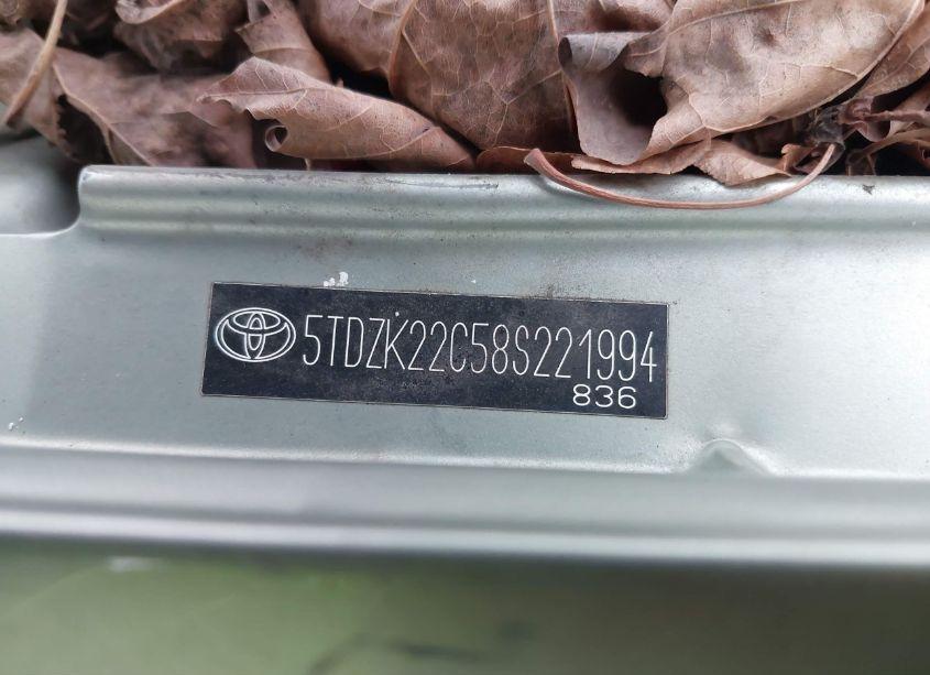 Photo 9 of 2008 Toyota Sienna XLE (VIN 5TDZK22C58S221994)