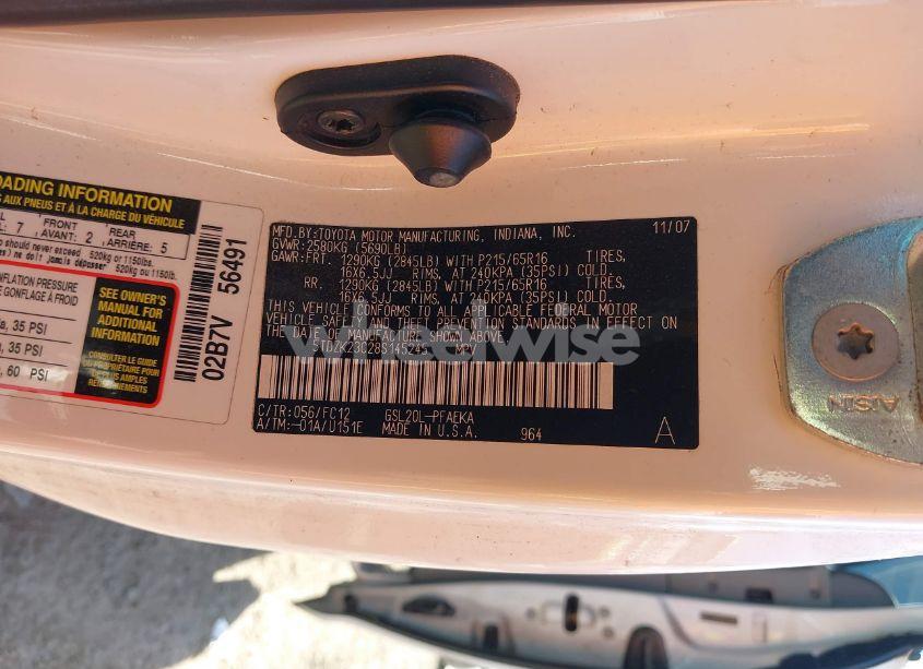 Photo 9 of 2008 Toyota Sienna LE (VIN 5TDZK23C28S145245)