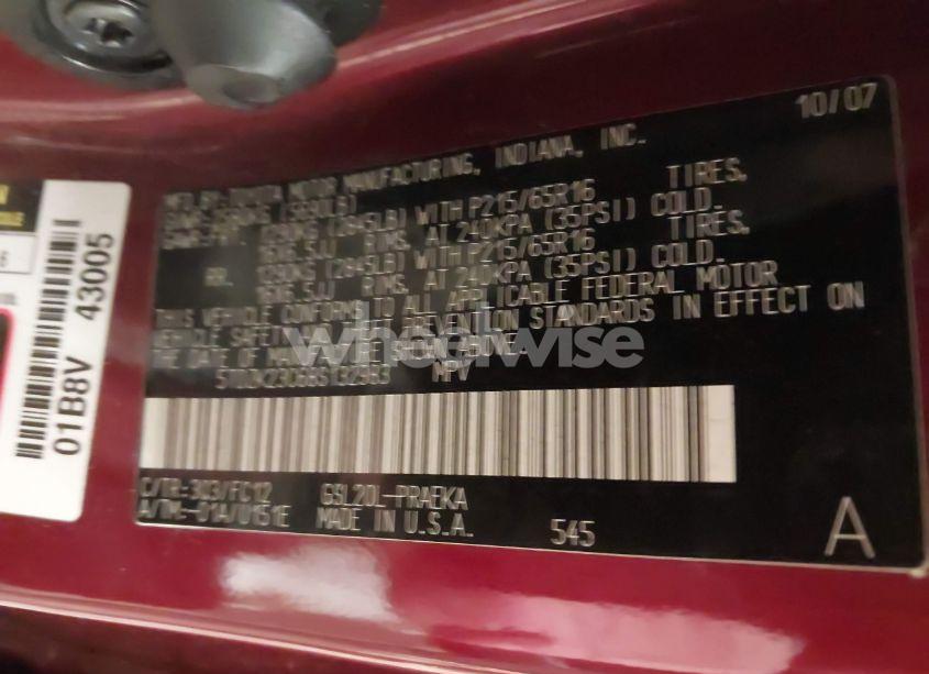 Photo 9 of 2008 Toyota Sienna LE (VIN 5TDZK23C68S132983)