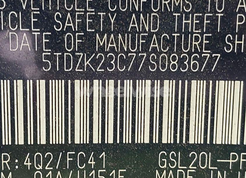 Photo 9 of 2007 Toyota Sienna LE (VIN 5TDZK23C77S083677)