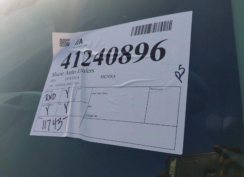 Photo 17 of 2011 Toyota Sienna BASE V6 (VIN 5TDZK3DCXBS157316)