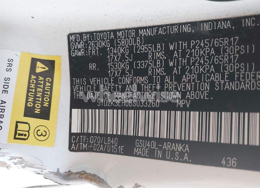 Photo 9 of 2011 Toyota Highlander SE V6 (VIN 5TDZK3EH0BS033260)