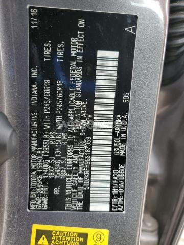 Photo 2 of 2016 TOYOTA HIGHLANDER LE (VIN 5TDZKRFH9GS187359)