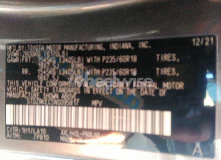 Photo 9 of 2022 Toyota Sienna LIMITED (VIN 5TDZRKEC5NS095817)