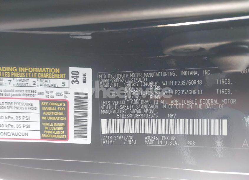 Photo 9 of 2023 Toyota Sienna LIMITED (VIN 5TDZSKFC8PS103575)