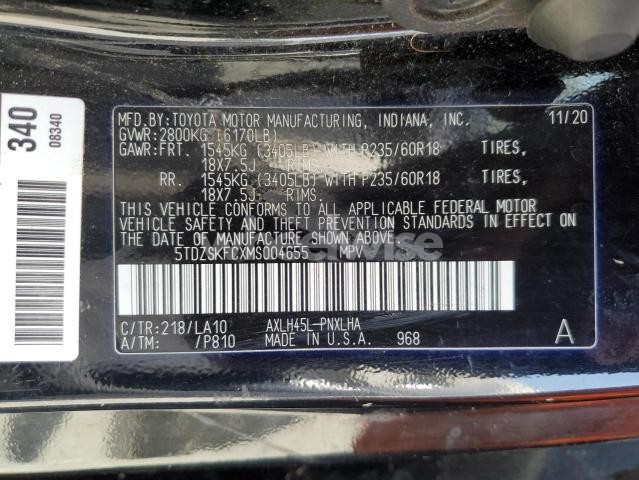 Photo 2 of 2021 TOYOTA SIENNA LIMITED (VIN 5TDZSKFCXMS004655)