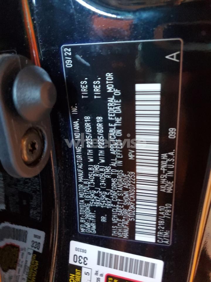 Photo 14 of 2022 TOYOTA SIENNA LIMITED (VIN 5TDZSKFCXNS072259)