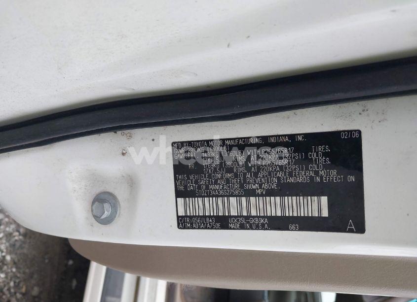 Photo 9 of 2006 Toyota Sequoia SR5 V8 (VIN 5TDZT34A36S275855)