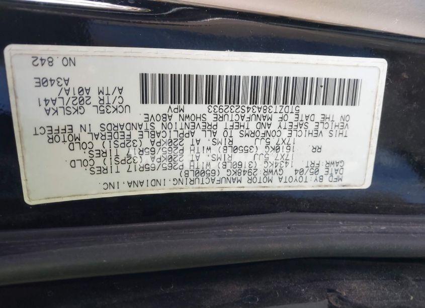 Photo 9 of 2004 Toyota Sequoia LIMITED V8 (VIN 5TDZT38A34S232933)